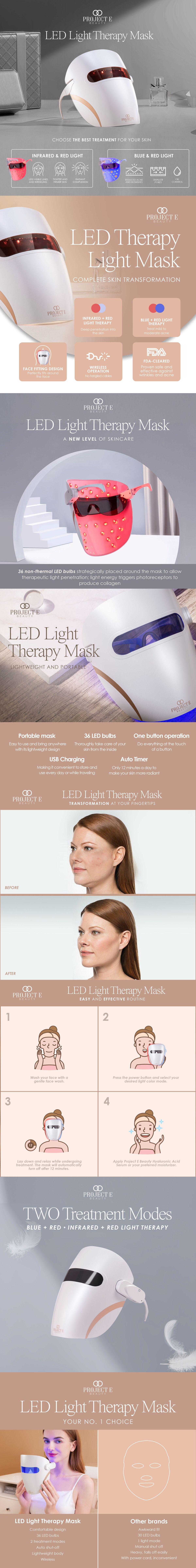 Project E Beauty Lumamask LED Light Therapy Face Mask | Fortress