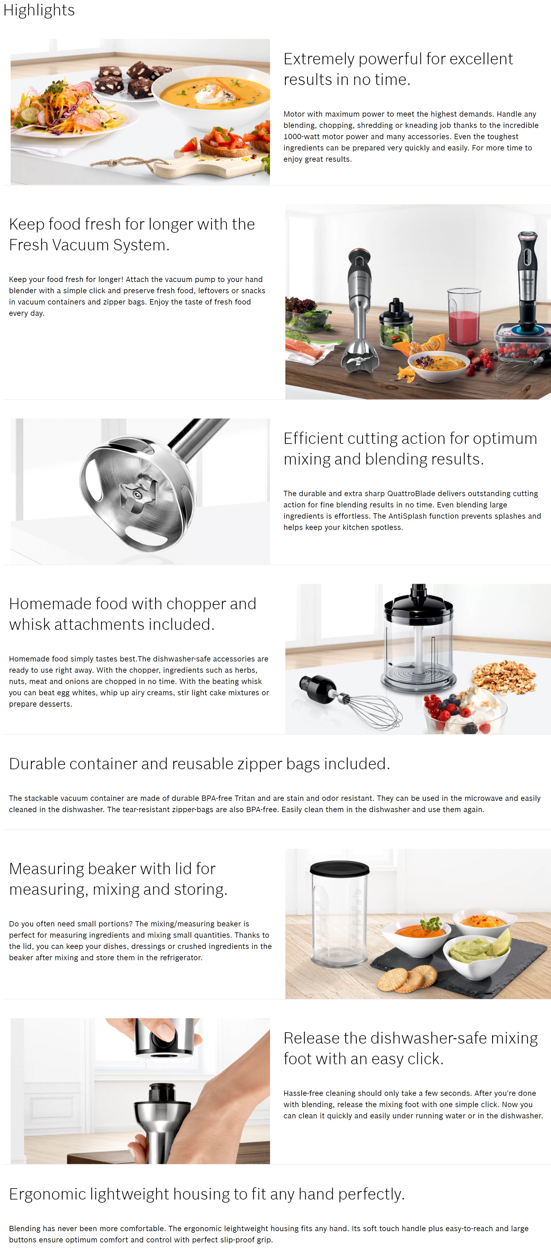 BOSCH MS6CB61V5 ErgoMixx 1000W Hand Blender FORTRESS