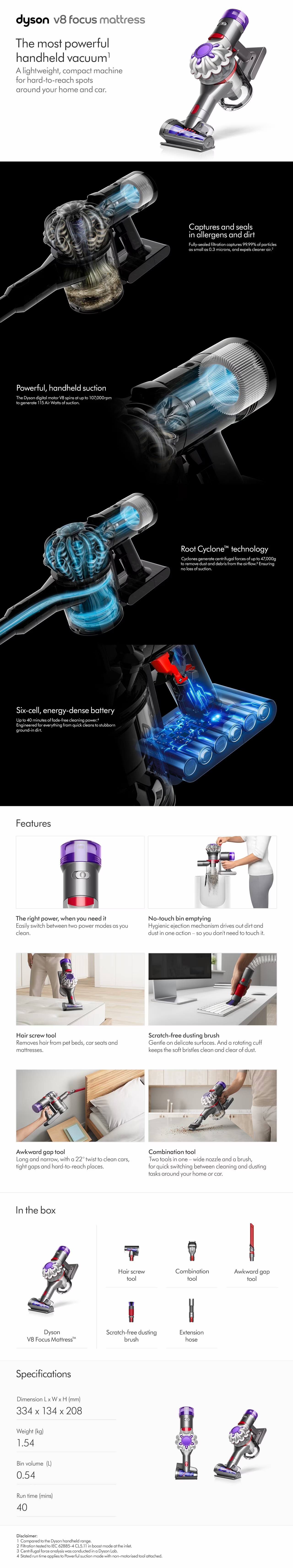 DYSON V8 Focus Mattress™ handheld vacuum FORTRESS